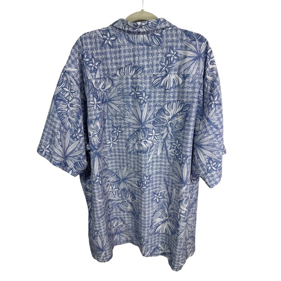 Van Heusen Button Up Men's Tropical Floral Print Blue 3XLT - Picture 5 of 5